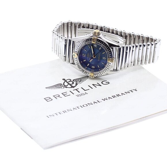 BREITLING Calistino B52045 Date Navy Dial Quartz Ladies Watch - Picture 1 of 12